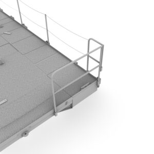 Vue rambarde et pont antidérapant